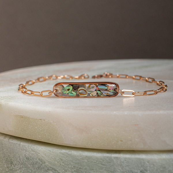Abalone Shell Rose Bar Bracelet - Kate Koel