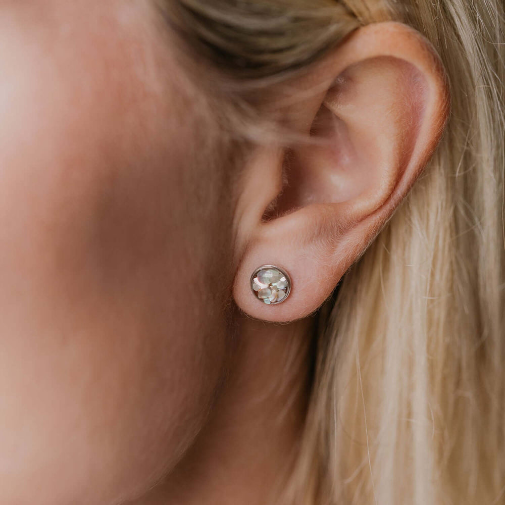 Abalone Studs in silver - Kate Koel