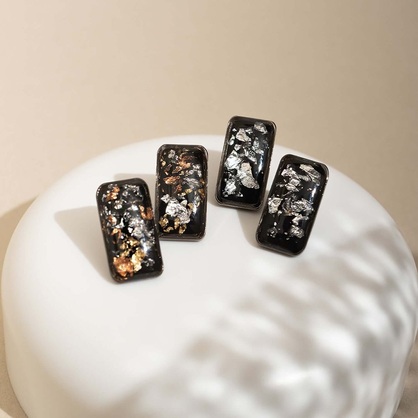 Bar Studs in Metal Black - Kate Koel