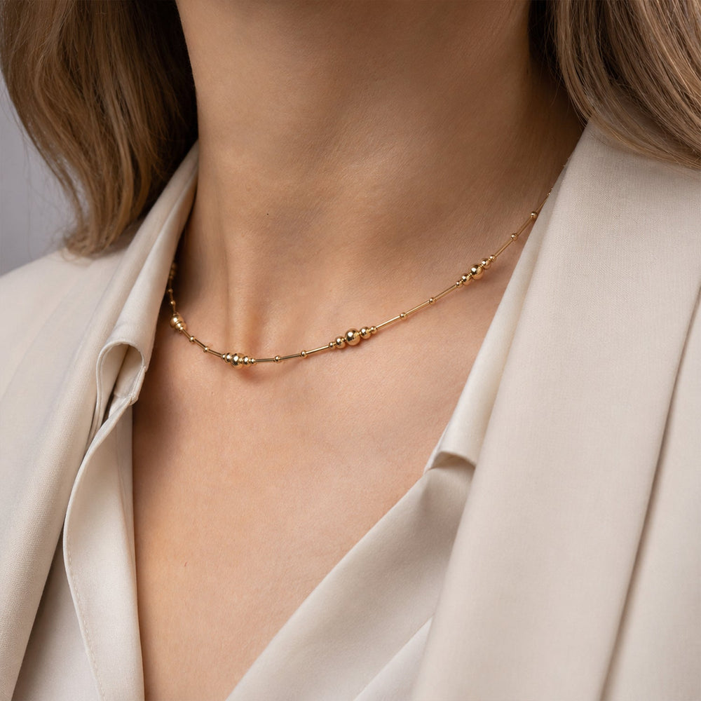 Beaded Gold Filled Necklace
