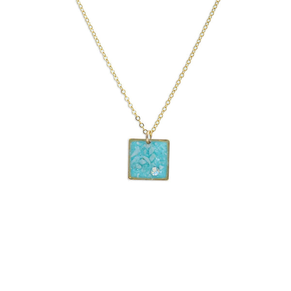 Blue Square Necklace - Kate Koel