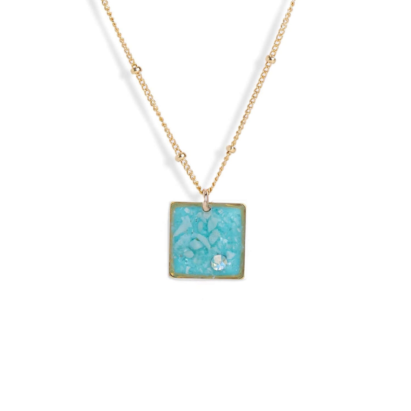 Blue Square Necklace - Kate Koel
