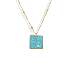 Blue Square Necklace - Kate Koel