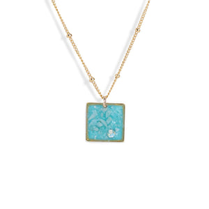 Blue Square Necklace - Kate Koel