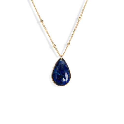 Blue Teardrop Necklace - Kate Koel