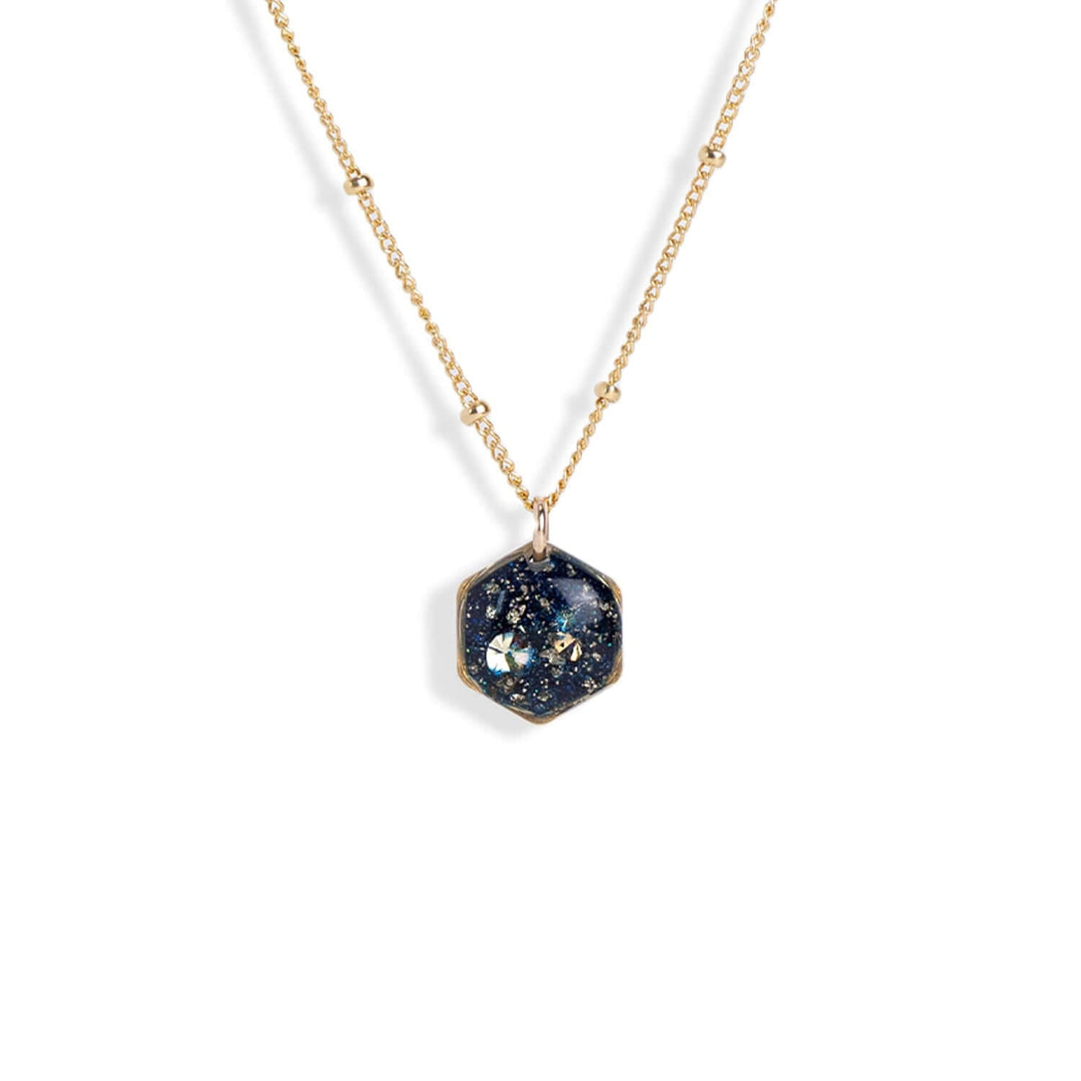 Dainty Hexagon Galaxy Necklace