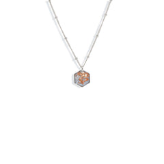 Dainty Hexagon Vanilla Sky Necklace in Silver - Kate Koel