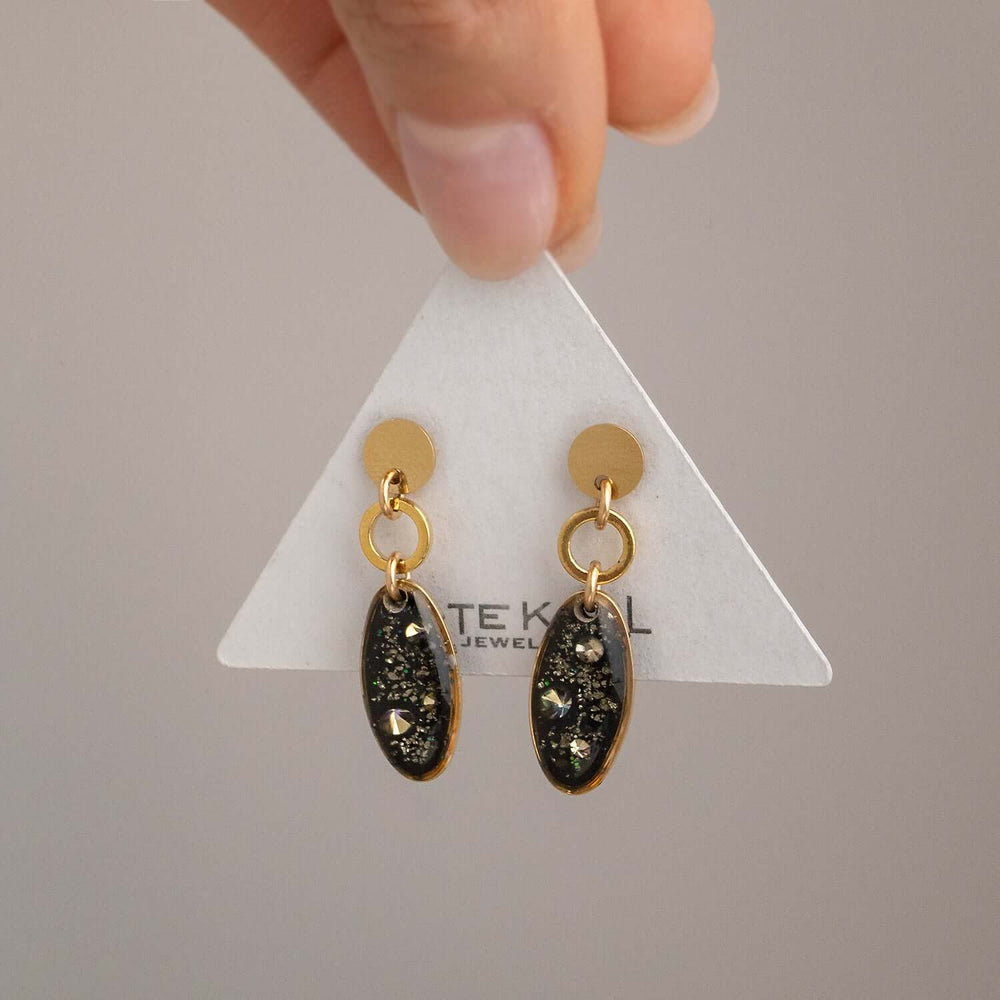 Dangling Oval Galaxy Earrings - Kate Koel