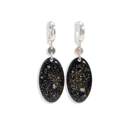 Dangling Oval Galaxy Hoop in Silver - Kate Koel