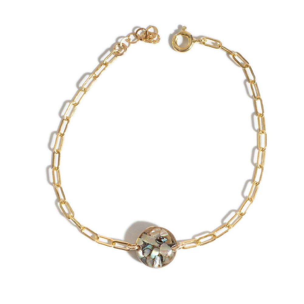 Delicate Round Abalone Shell Bracelet - Kate Koel