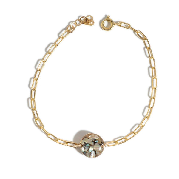 Delicate Round Abalone Shell Bracelet - Kate Koel