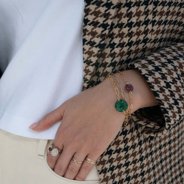 Delicate Round Garnet Bracelet - Kate Koel