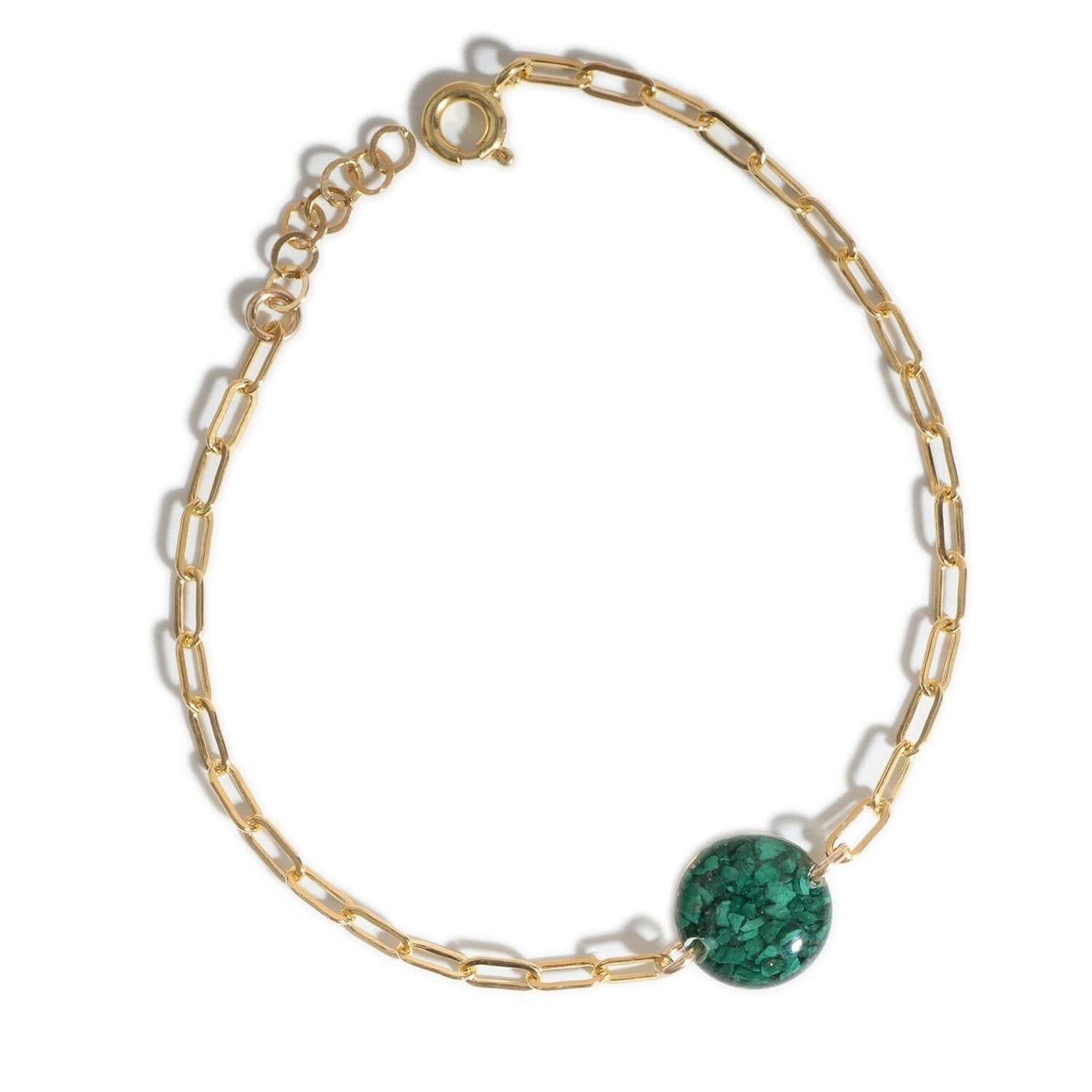 Delicate Round Green Malachite Bracelet - Kate Koel