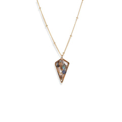 Diamond-shaped genuine abalone shell necklace on gold filled chain — iridescent
artisan pendant by Kate Koel