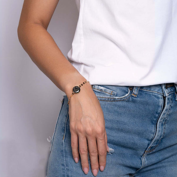 Disc Chain Round Galaxy Bracelet - Kate Koel