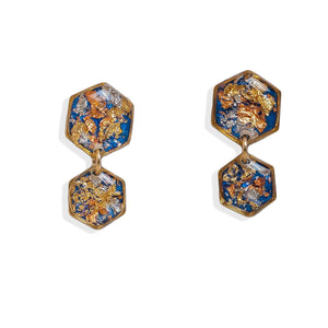 Double Hexagon Dangle Earrings - Kate Koel