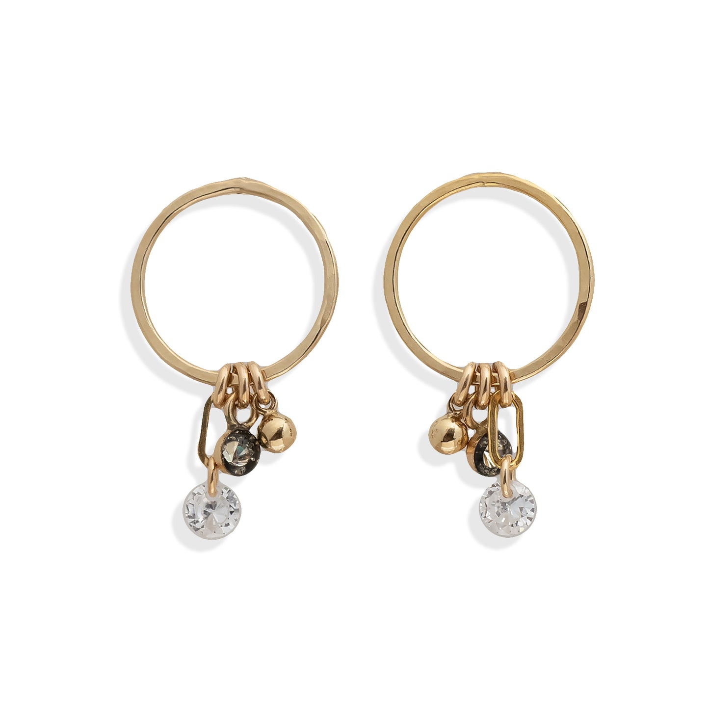 Charm Hoop Stud Earrings