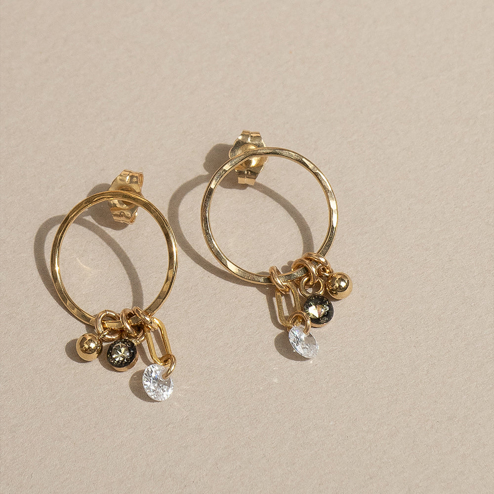 
                      
                        Charm Hoop Stud Earrings
                      
                    
