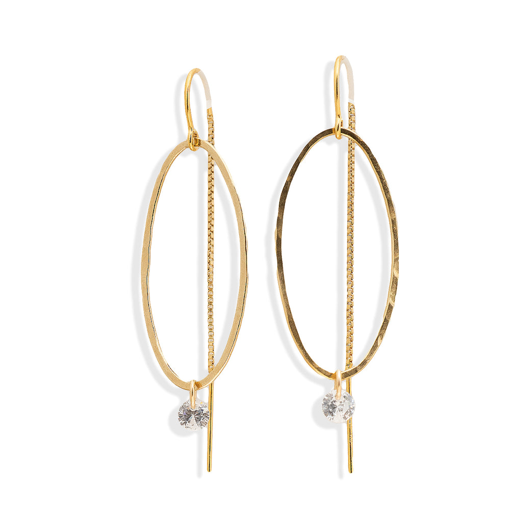 Threader Earrings with Cubic Zirconia