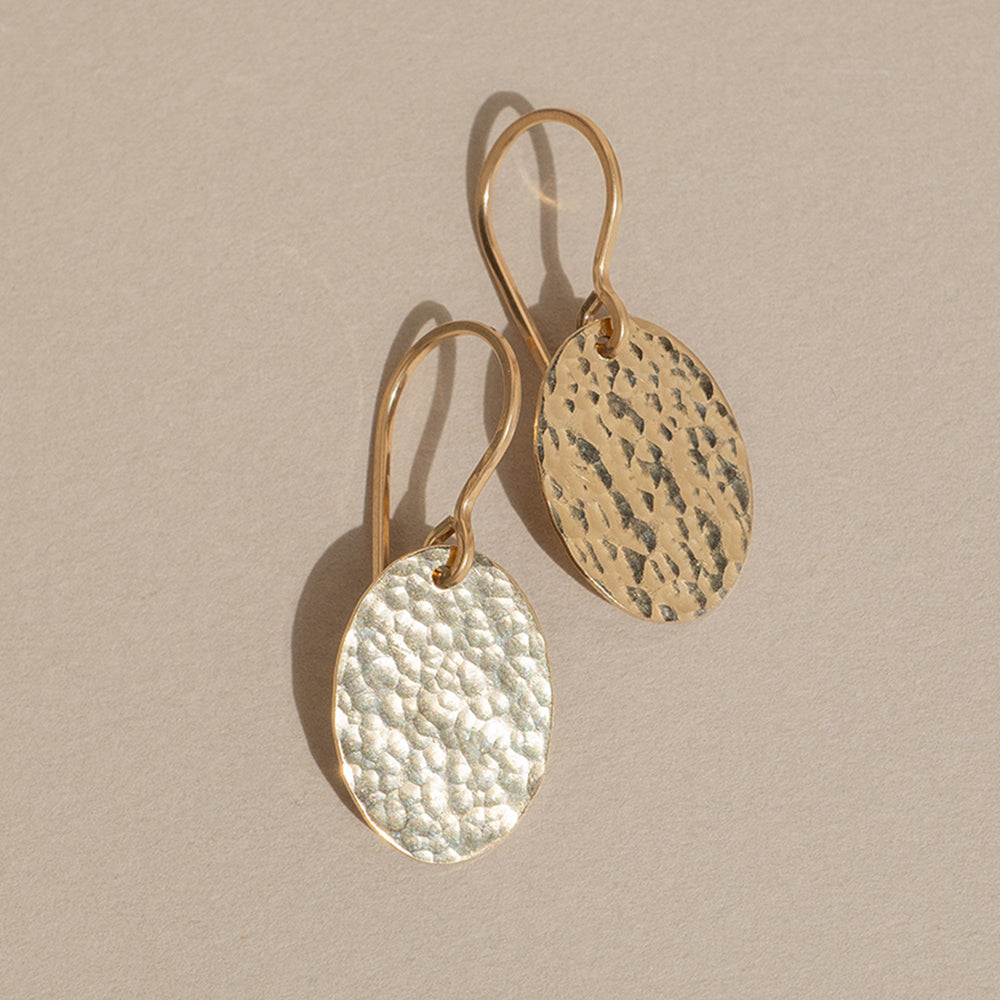 
                      
                        Hammered Oval Dangle Earrings
                      
                    