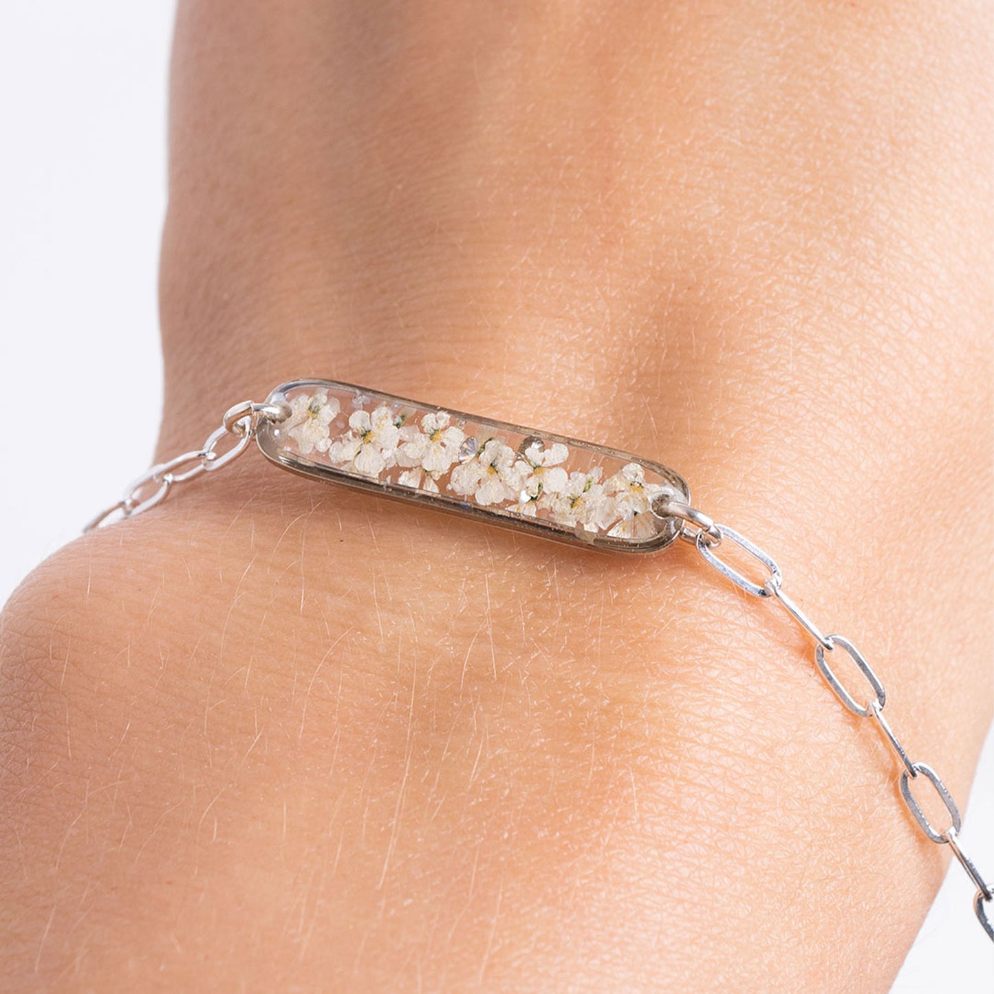 
                  
                    Silver Flower Bar Bracelet
                  
                