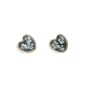 Flower Small Heart Stud Earrings - Kate Koel