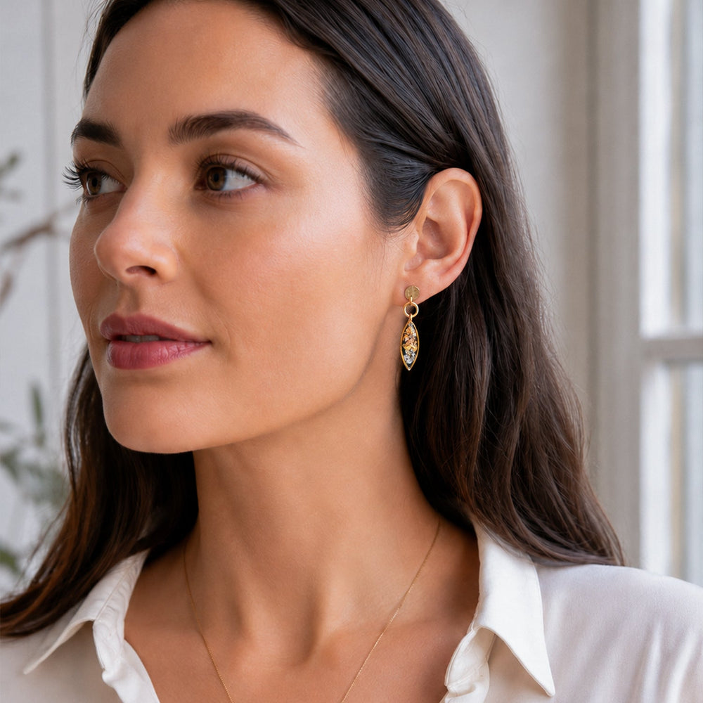 Forest Oval Dangle Earrings