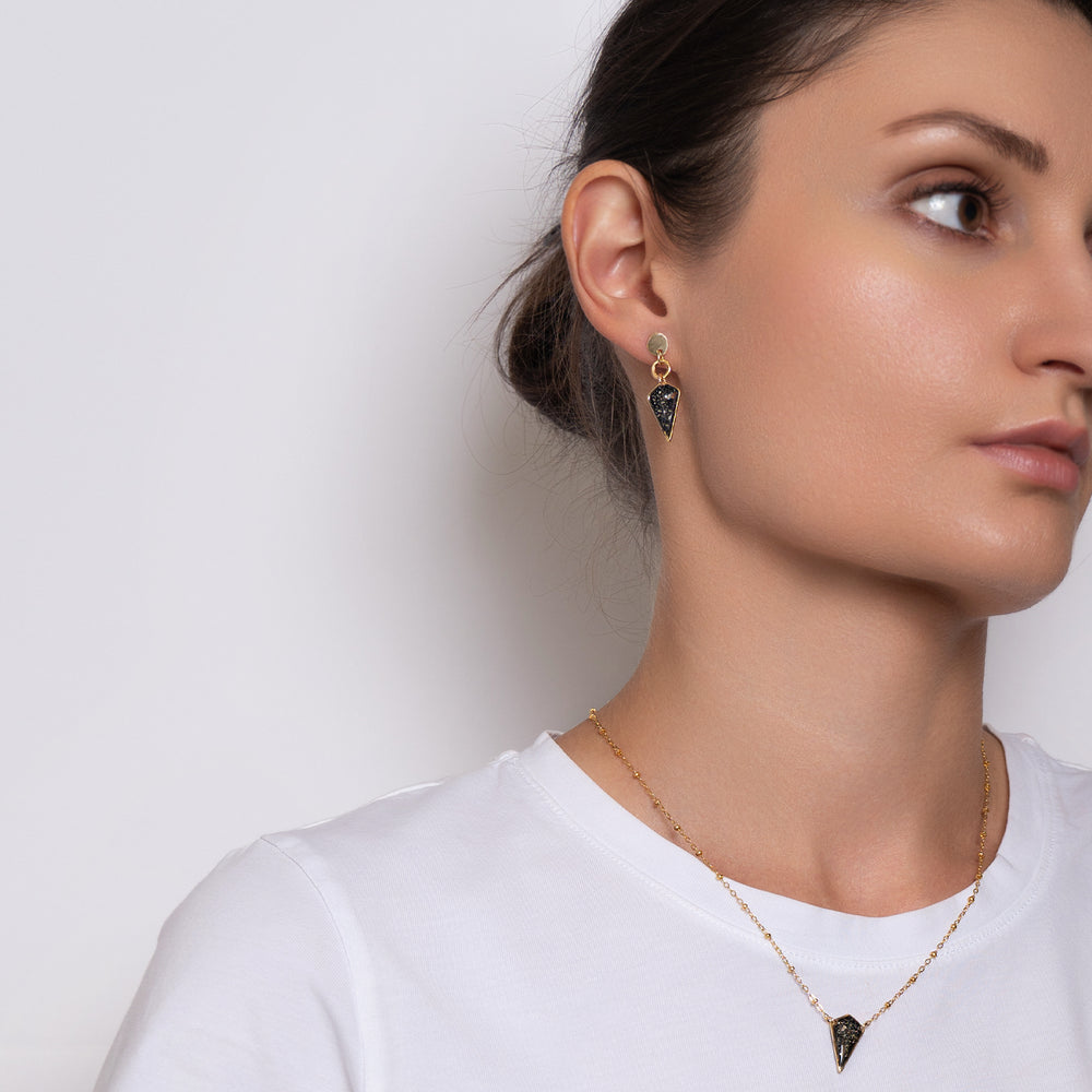 Dangling Diamond Galaxy Earrings