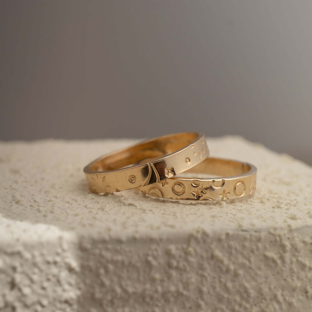Galaxy Planet Stamped Ring - Kate Koel