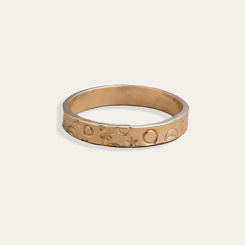 Galaxy Planet Stamped Ring - Kate Koel