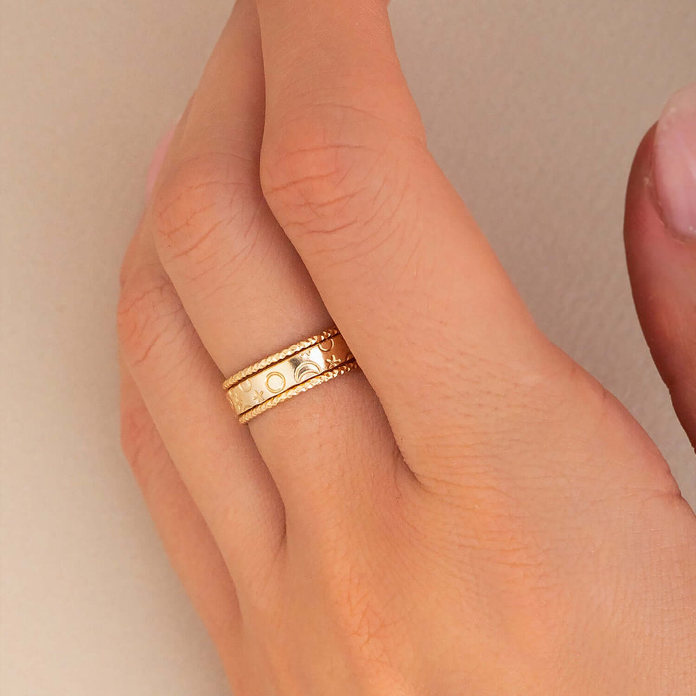Galaxy Planet Stamped Ring - Kate Koel