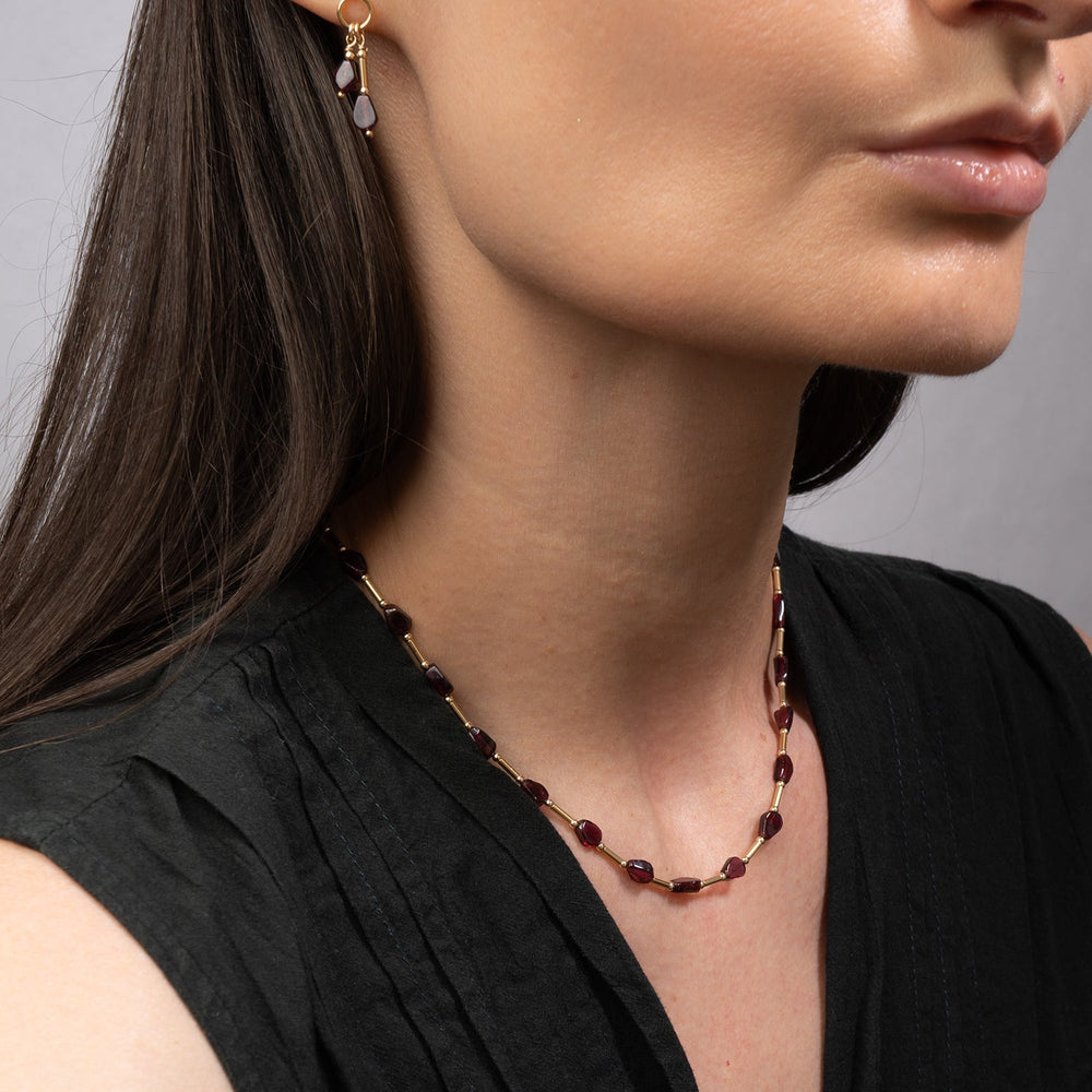 Garnet Beaded Necklace