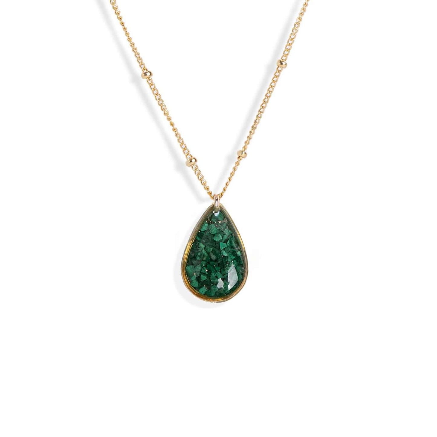 Green Teardrop Necklace - Kate Koel