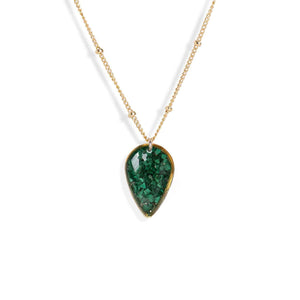 Green Teardrop Necklace - Kate Koel