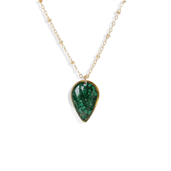 Green Teardrop Necklace - Kate Koel