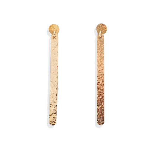 Hammered Bar Statement Earrings - Kate Koel