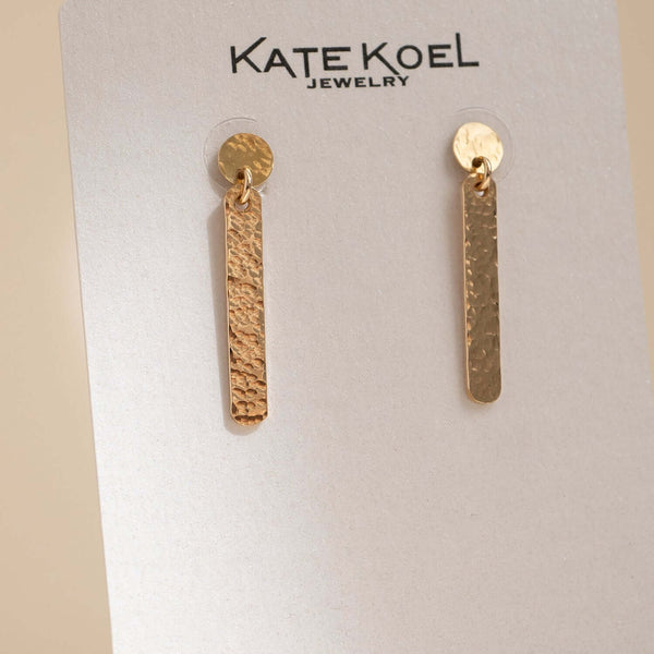 Hammered Bar Statement Earrings - Kate Koel