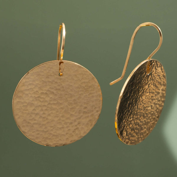 Hammered Round Statement Earrings - Kate Koel