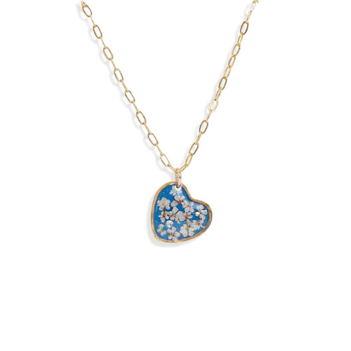 Heart Flower Blue Necklace - Kate Koel