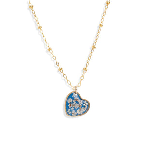 Heart Flower Blue Necklace - Kate Koel