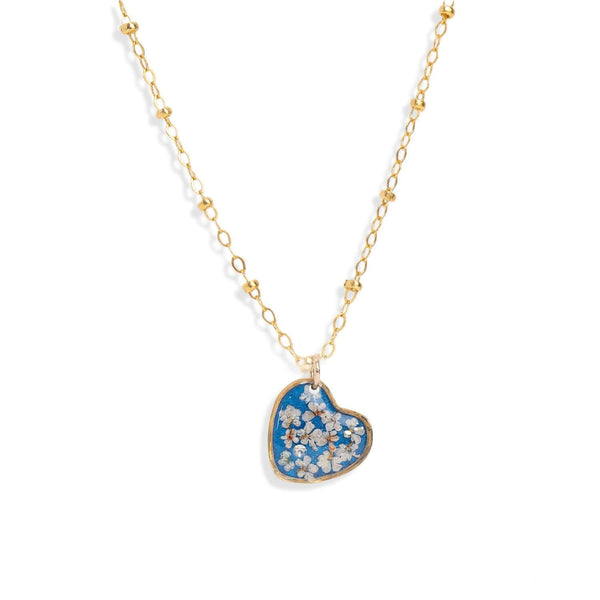 Heart Flower Blue Necklace - Kate Koel