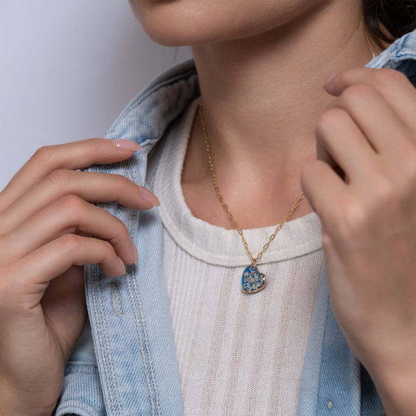 Heart Flower Blue Necklace - Kate Koel