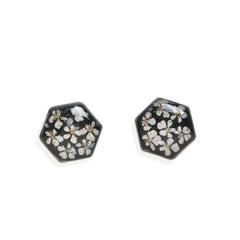 Hexagon flower earrings in Silver - Kate Koel