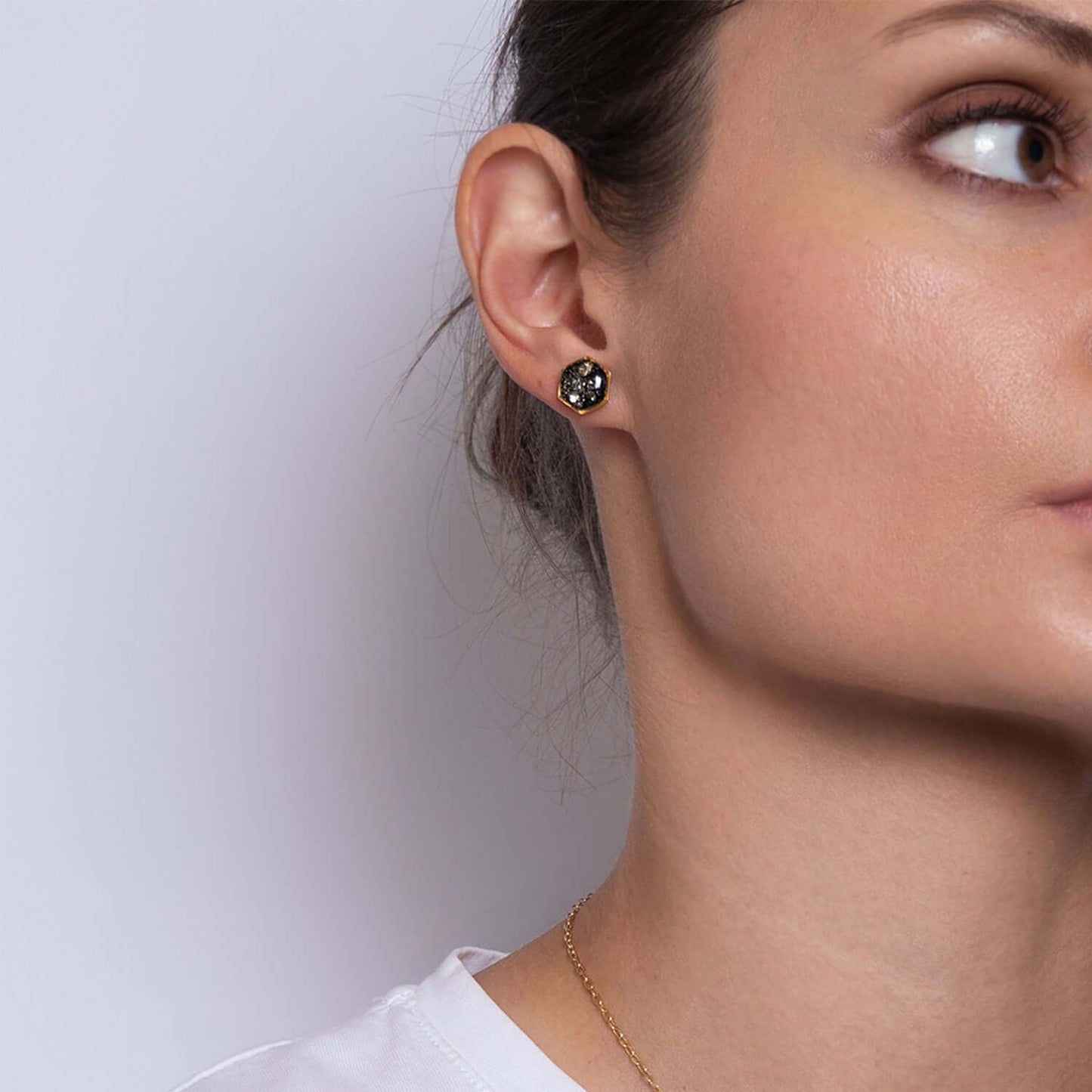 Hexagon flower earrings in Silver - Kate Koel