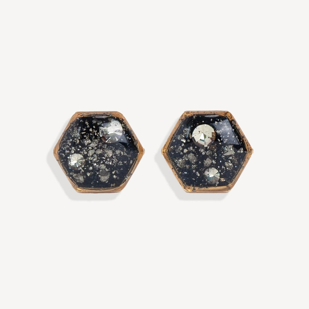 Hexagon Galaxy Stud Earrings