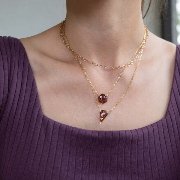 Hexagon Gem Necklace - Kate Koel