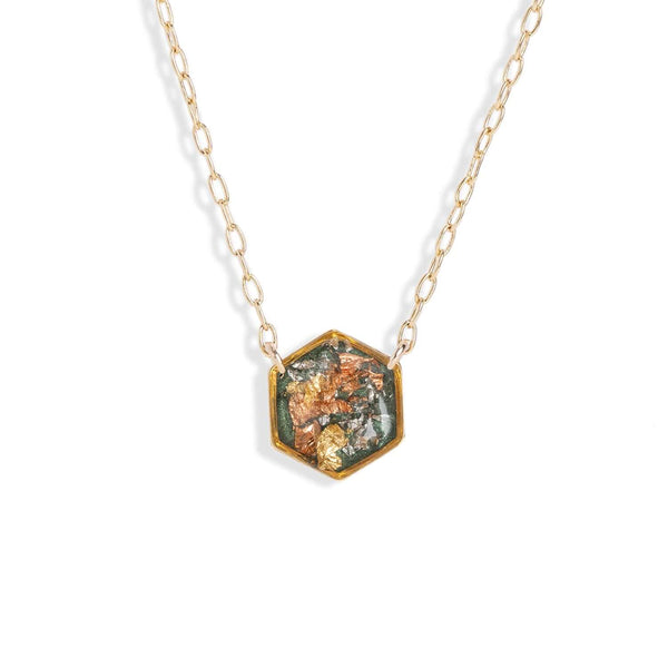 Hexagon Shimmer Foils Necklace - Kate Koel