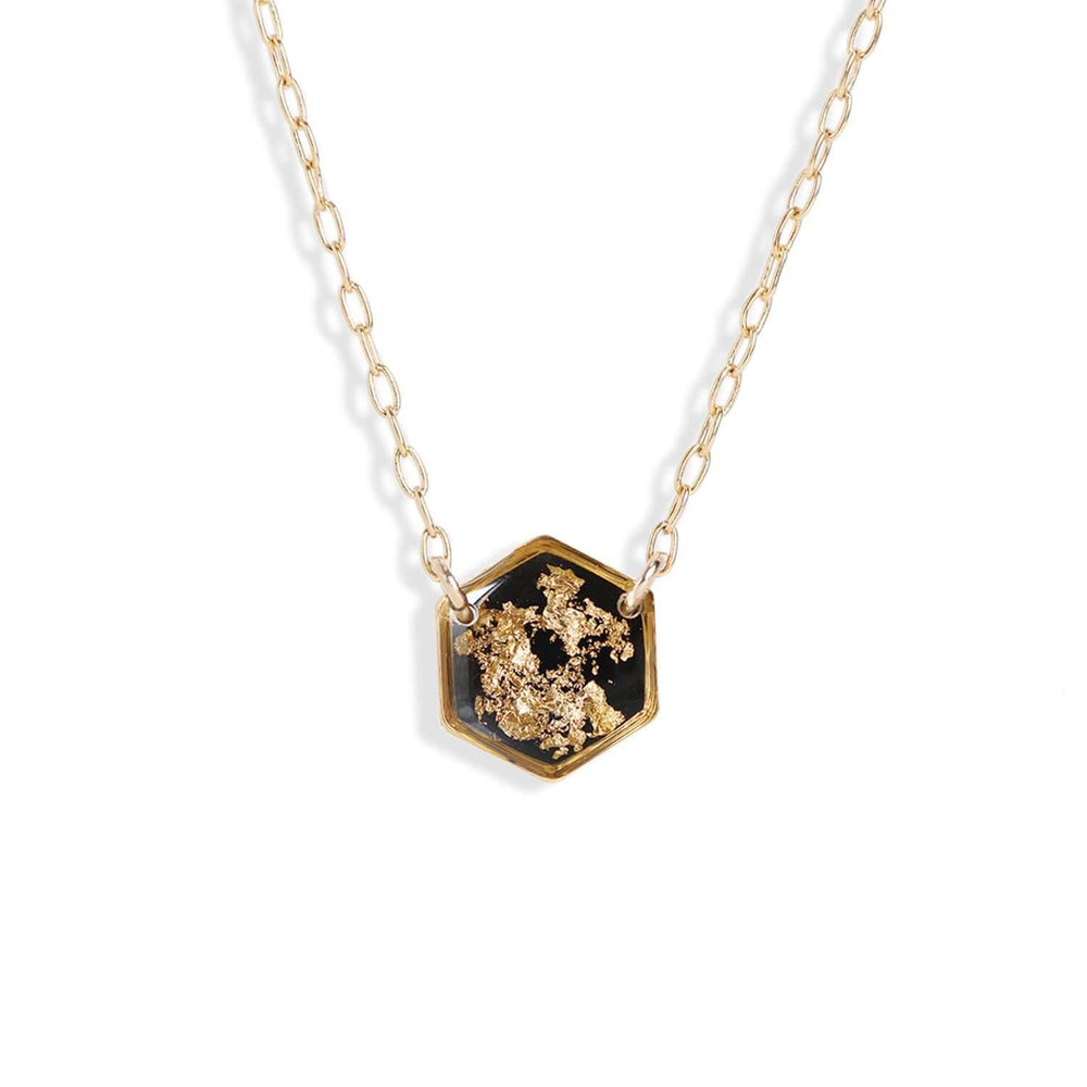 Hexagon Shimmer Foils Necklace - Kate Koel