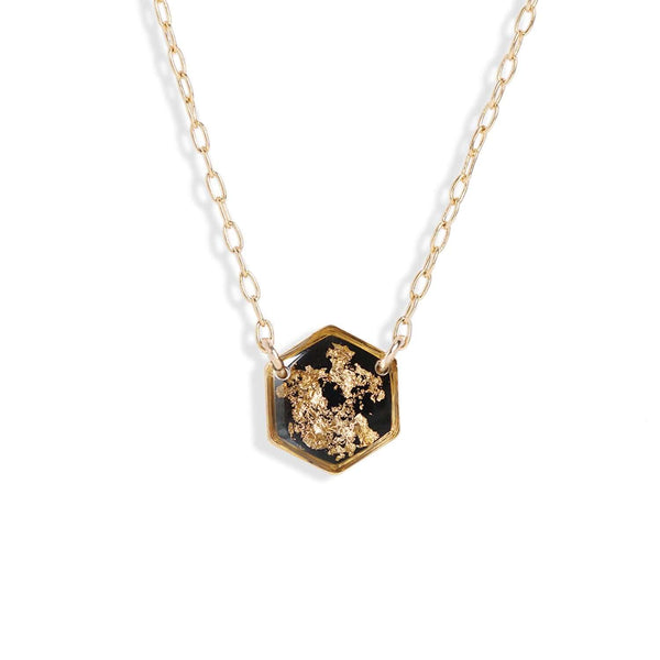 Hexagon Shimmer Foils Necklace - Kate Koel