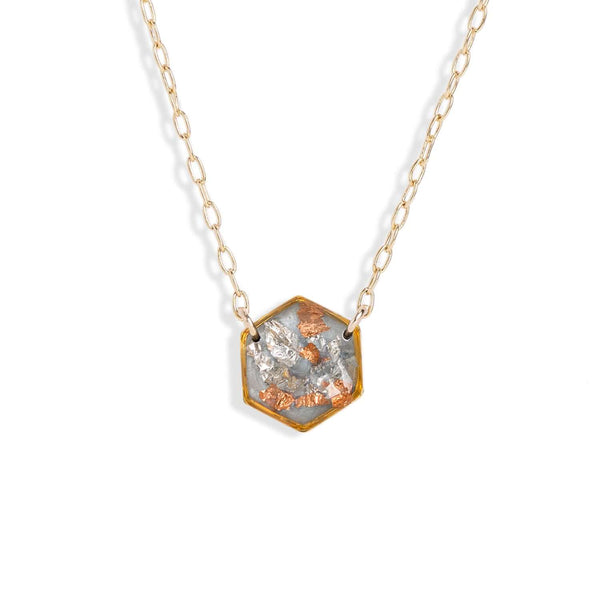 Hexagon Shimmer Foils Necklace - Kate Koel